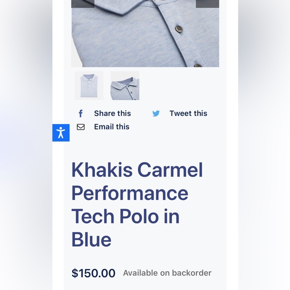 Khaki’s of Carmel Performance Polo NWT XXL Beautiful light blue - Picture 8 of 8